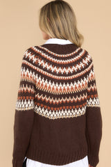 Back view of this sweater that features a crew neckline, a fun fall design, and ribbed hemline and cuffs.
