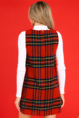 Back view of this dress that features a round neck, a-line fit, and back zipper. 