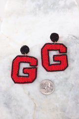 3 Georgia Girl Red & Black Beaded Earrings at reddress.com