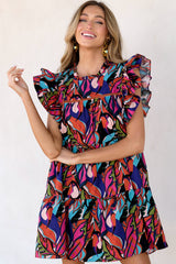 5 Yours To Keep Blue Multi Print Dress at reddress.com