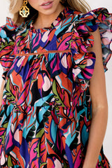 2 Yours To Keep Blue Multi Print Dress at reddress.com