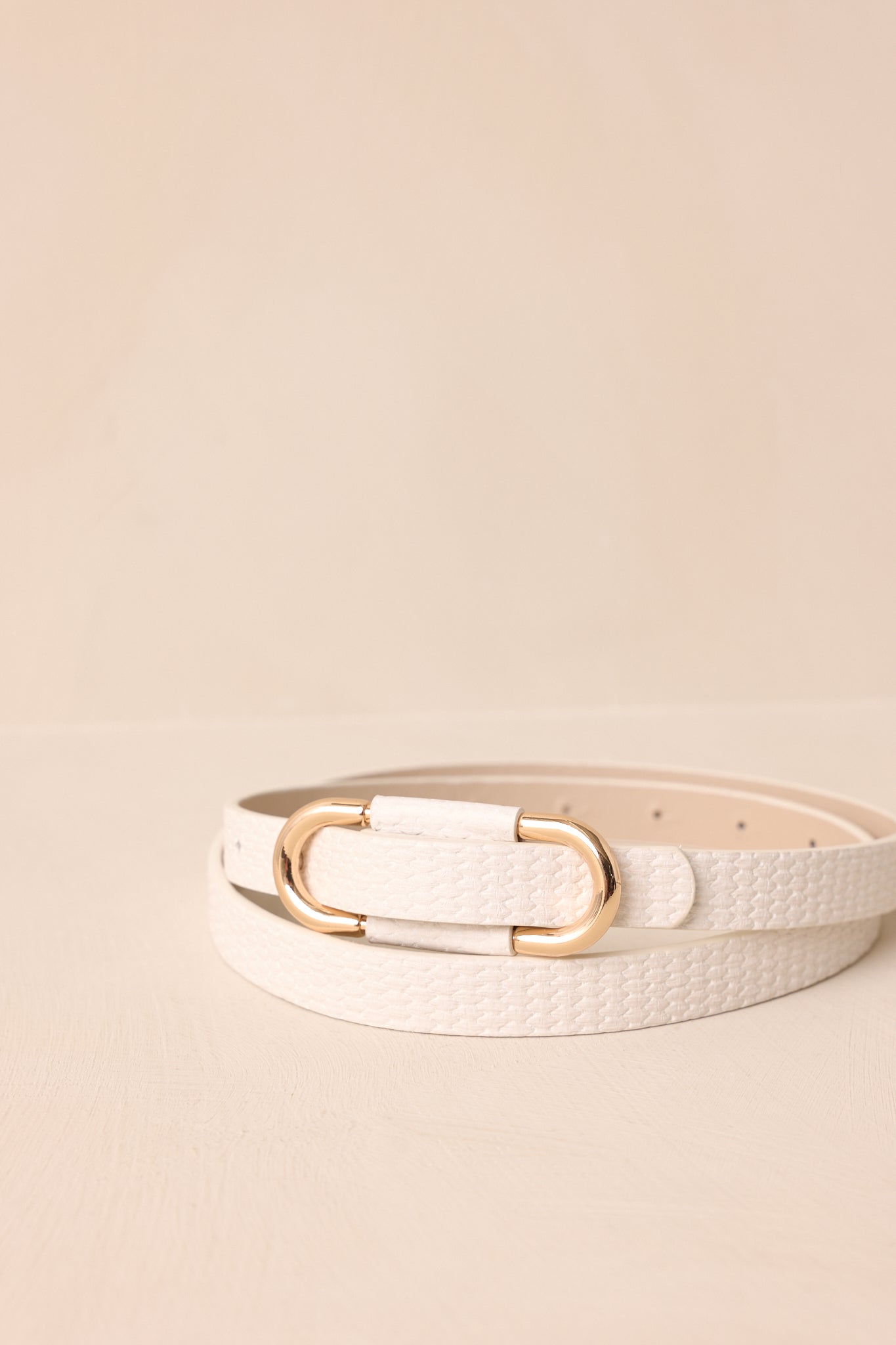 Keep It Together White Faux Leather Anchor Belt