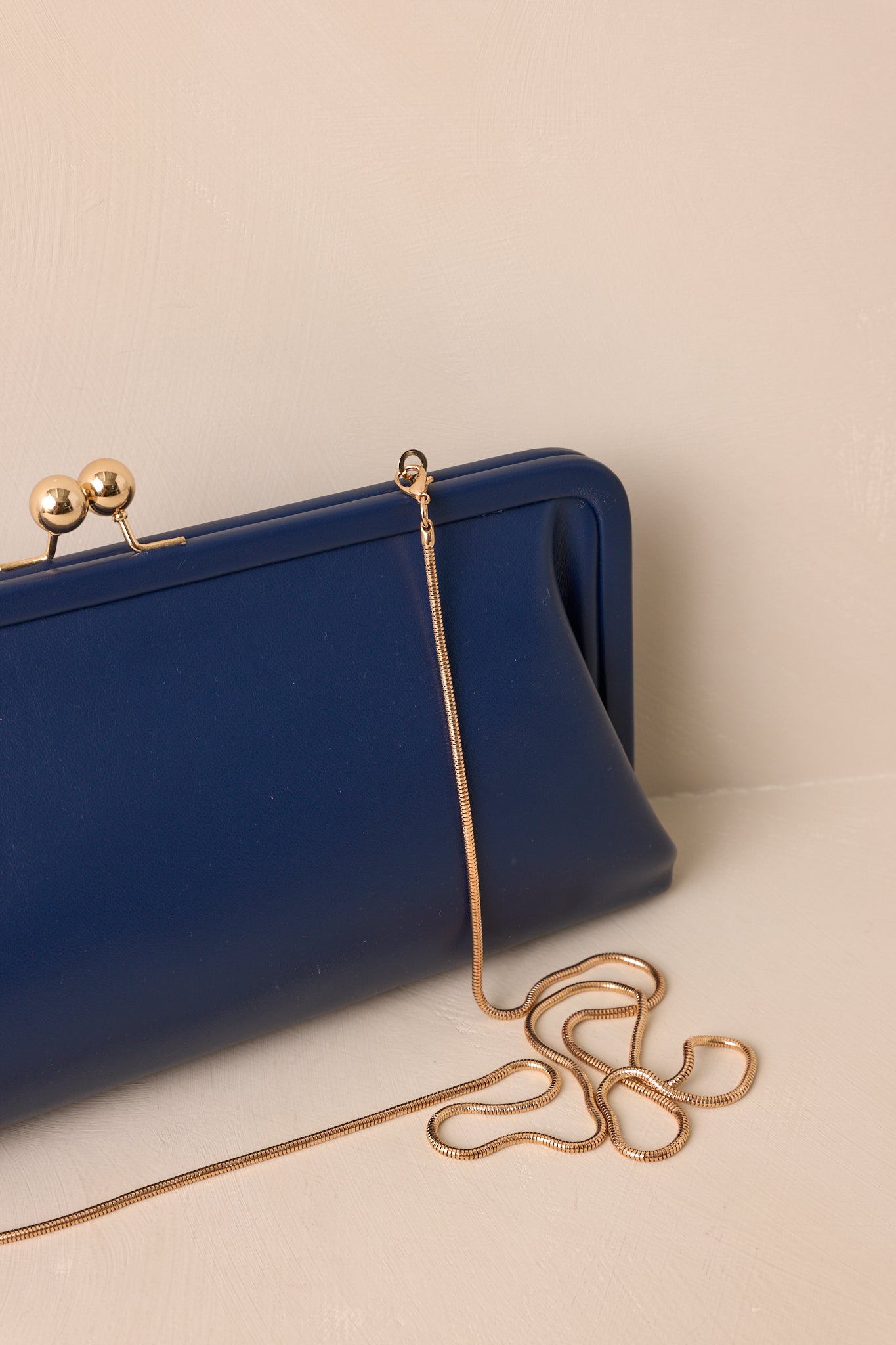 In Case You Missed It Navy Faux Leather Clutch Handbag