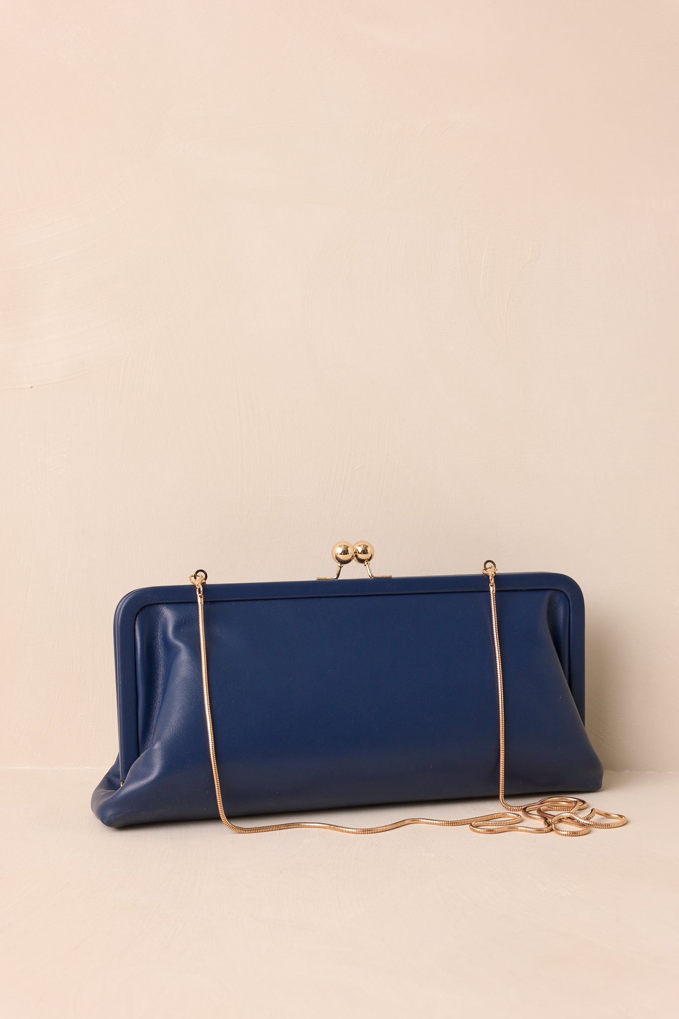 In Case You Missed It Navy Faux Leather Clutch Handbag