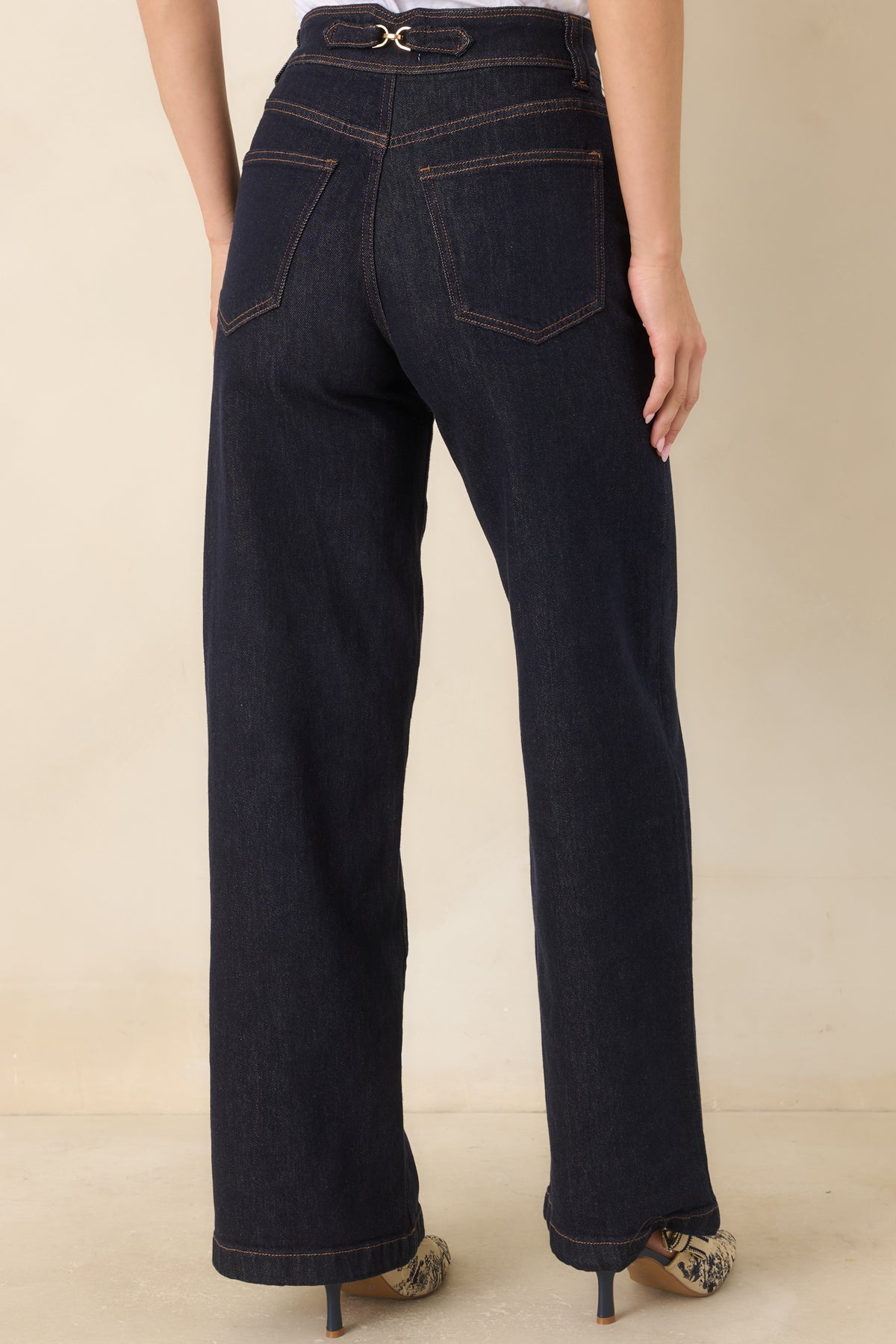 Z Supply The Atelier Dark Wash High-Rise Denim Trousers