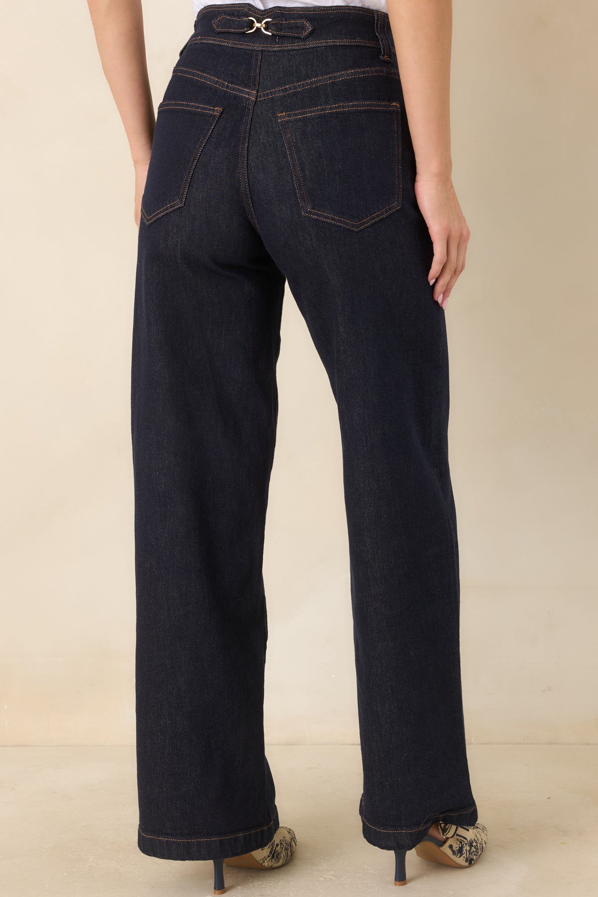 Z Supply The Atelier Dark Wash High-Rise Denim Trousers