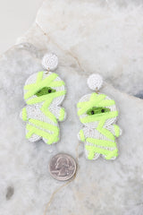 2 A Little Spooky White And Green Earrings at reddress.com