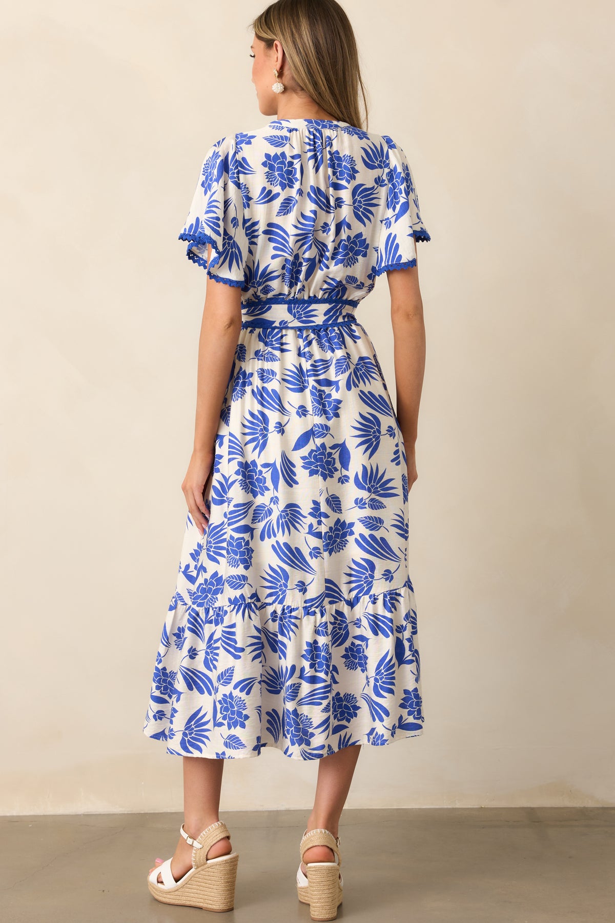 Jolie Short Sleeve Midi Dress Blue main image 1
