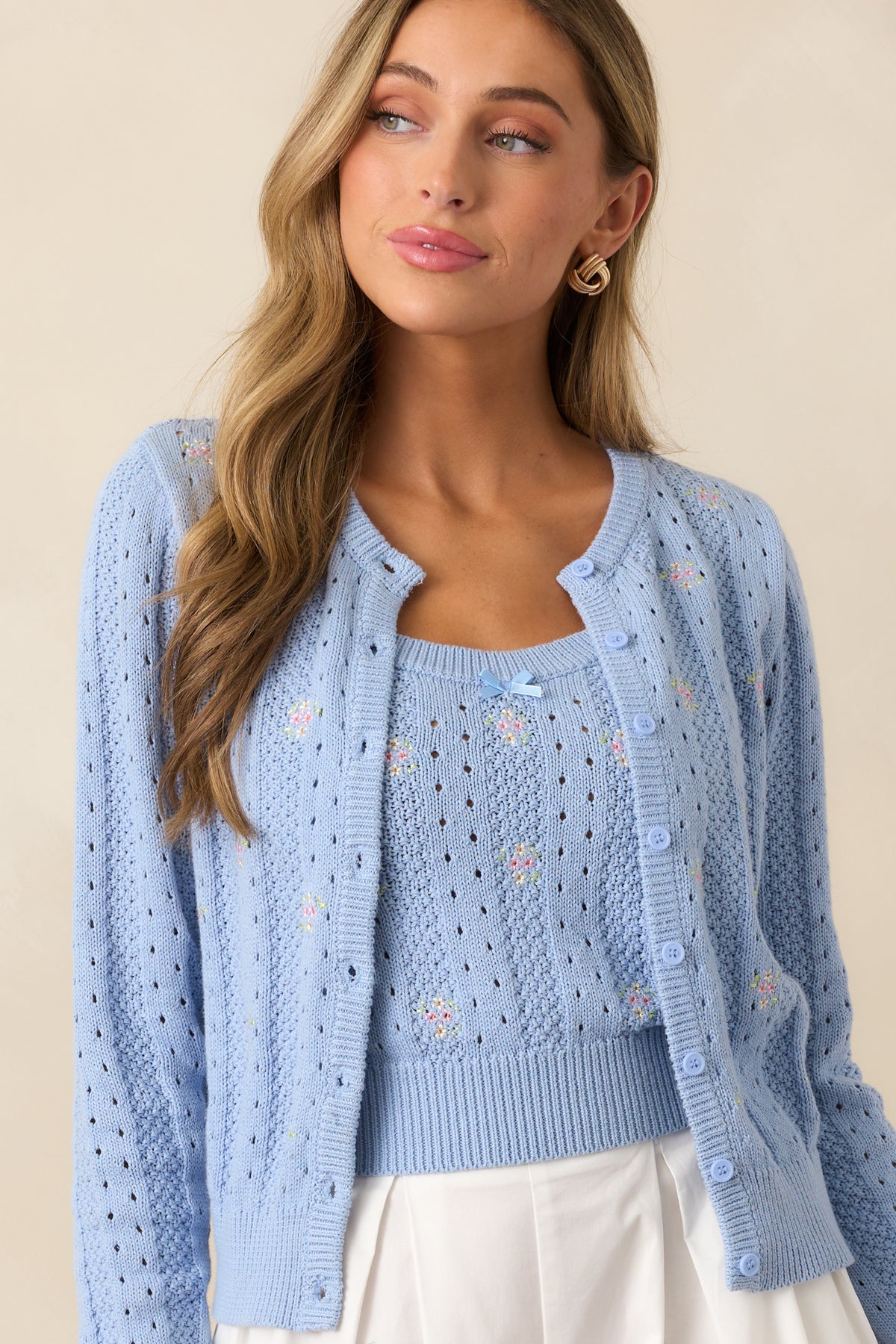 Shawn Ribbed Knit Tank Top In Sky Blue - RESTOCK