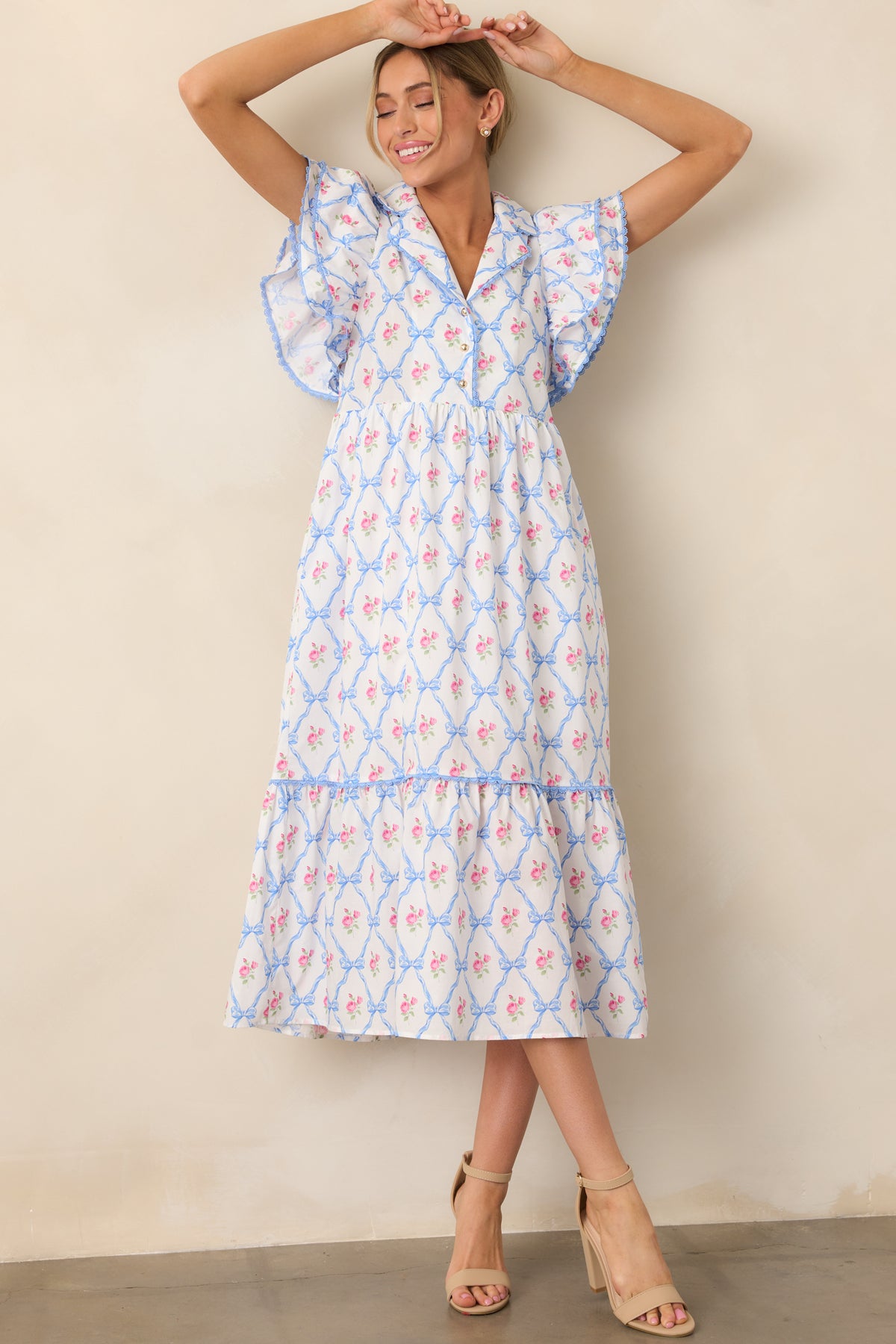 Light Blue Floral Maxi Dress