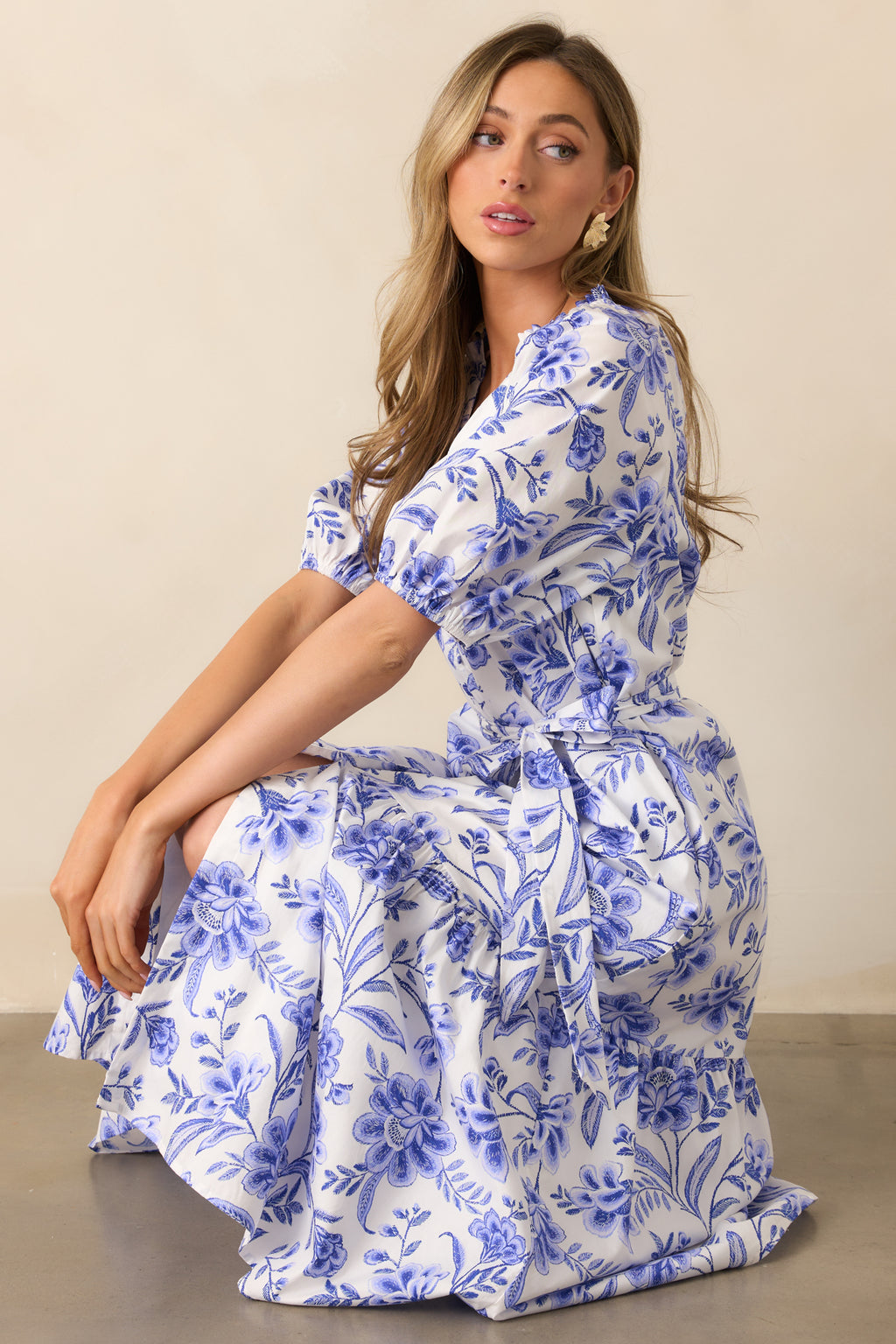 bayside florals maxi dress Cotton Blue Floral - All Dresses Color:Terra Plus Size Wine Red baby girls christmas wearing a size S.Style
