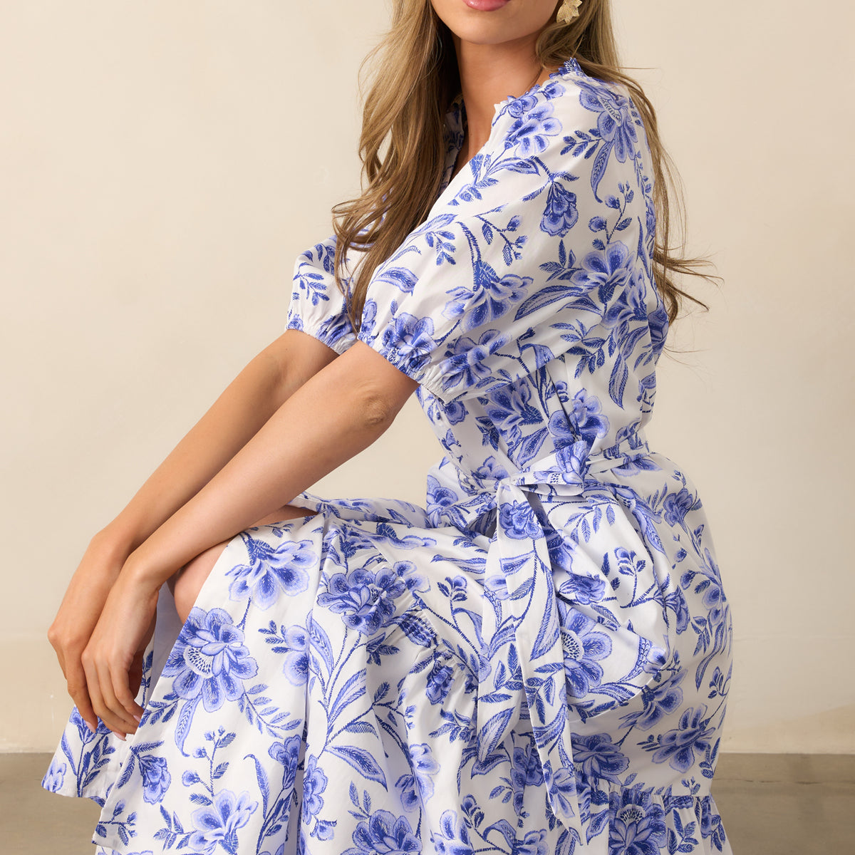 Cotton Blue Floral Maxi Dress - All Dresses | Red Dress Cotton Blue Floral Maxi Dress - All Dresses | Red Dress