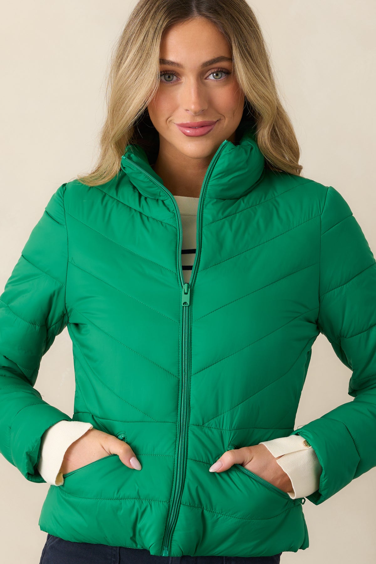 Womens White Kelly Green St. Pattys Puff Print