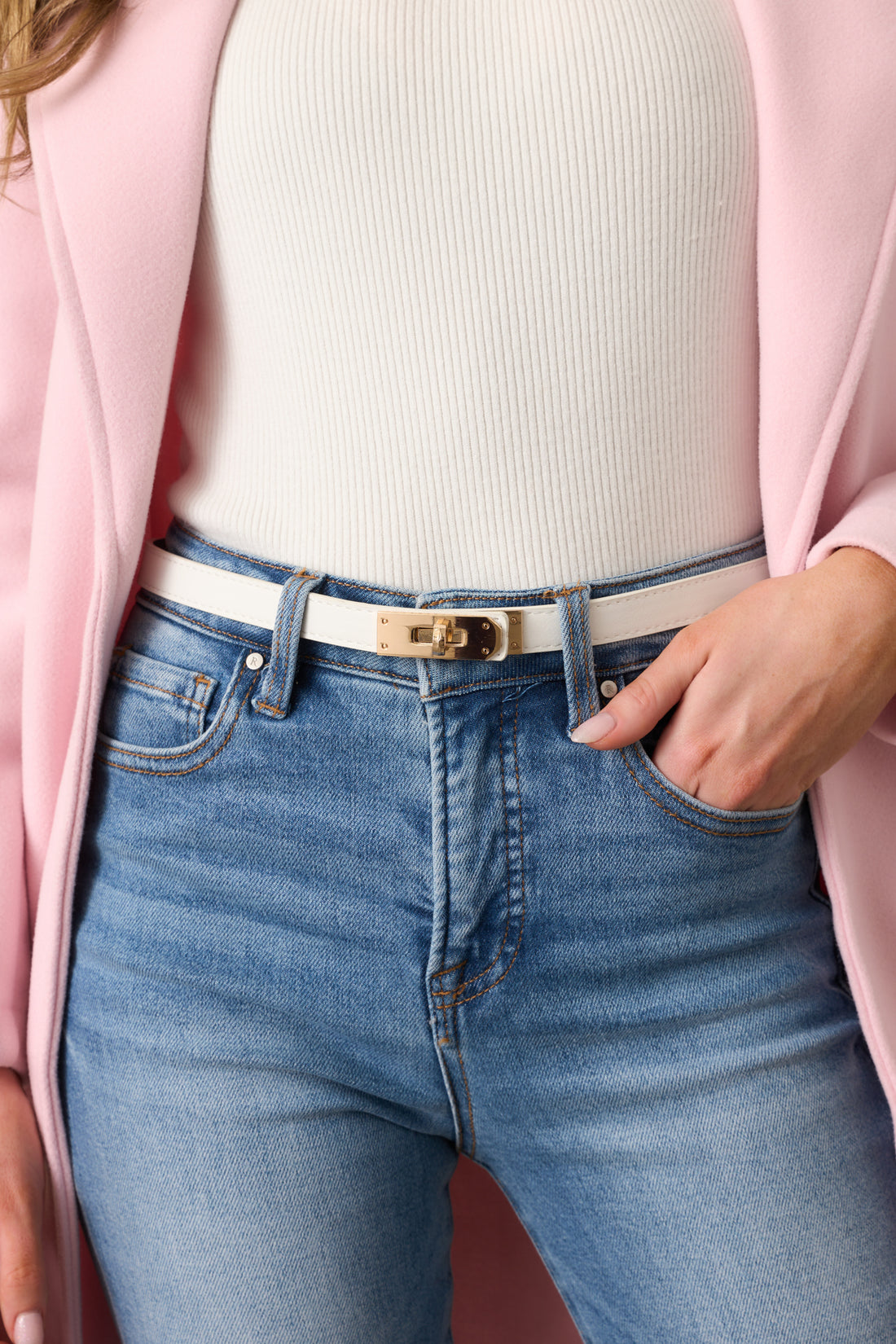 Phoebe Flutter Sleeve Blouse in Light Blue