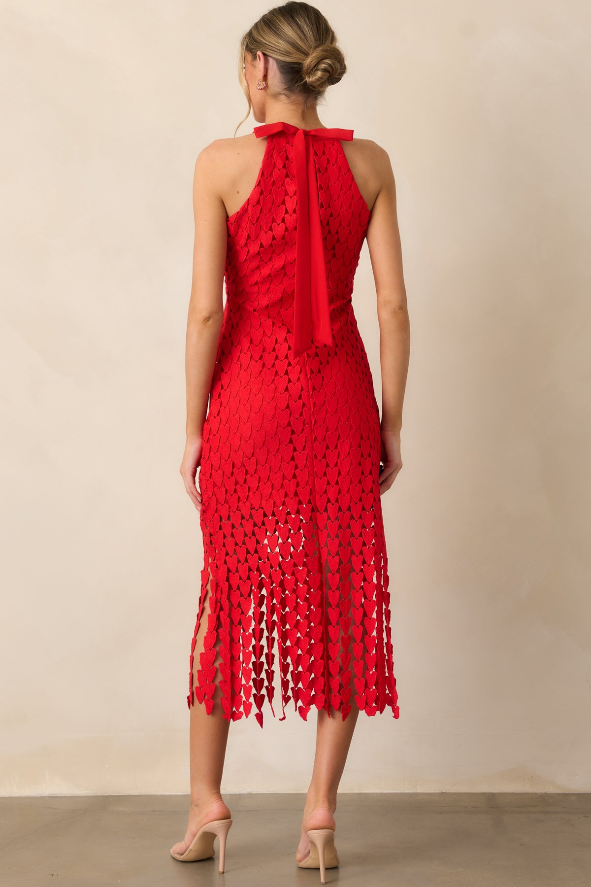 Chriselle Enchanted Heart Lace Midi Dress 18827