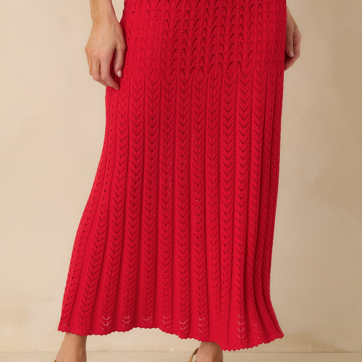 Z Supply Kiss Me Red Lexa Sweater Midi Skirt | Red Dress