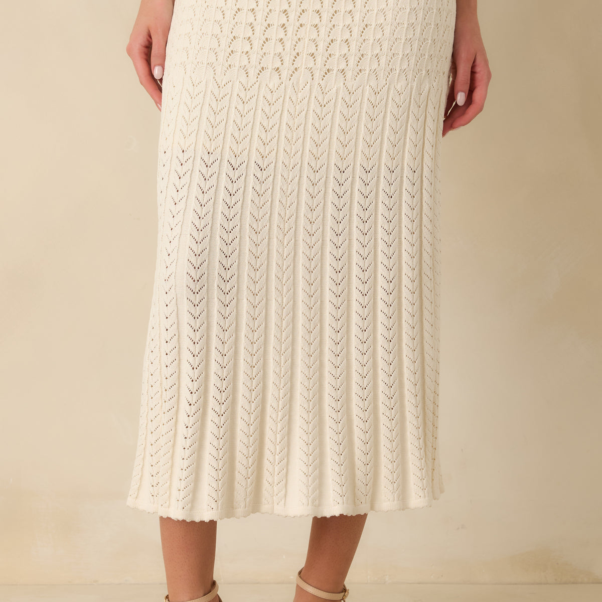 Z Supply Ivory Lexa Sweater Midi Skirt | Red Dress