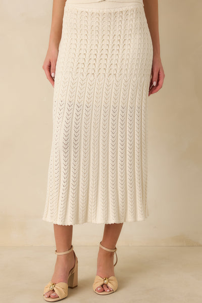 Eaphi RANDOM RIB KNIT SKIRT アイポリ Z Supply Ivory Lexa Sweater Midi Skirt | Red Dress