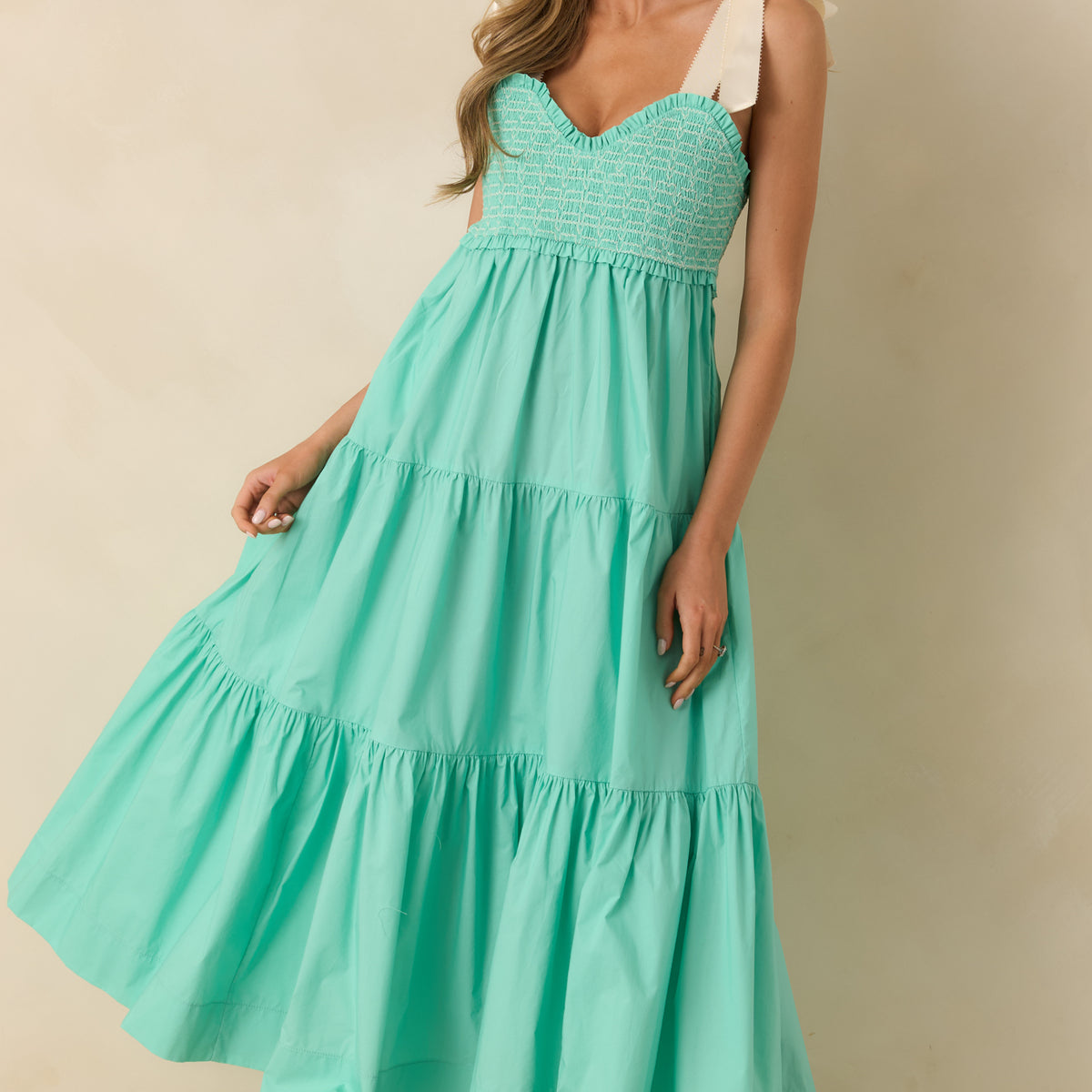 express mint green dress Women's The Felicity Mint Green Cotton Midi Dress | Size: M