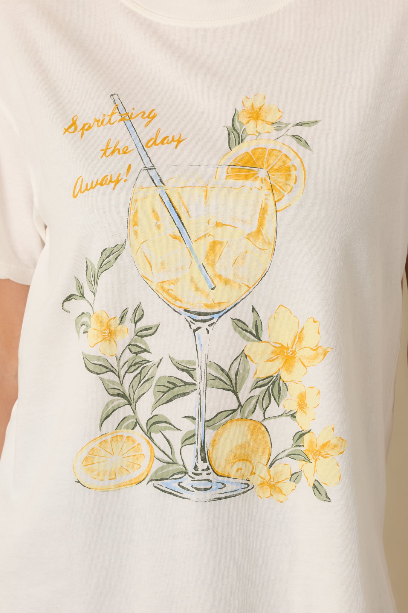 Z Supply Ivory Spritz Boyfriend Tee | Red Dress