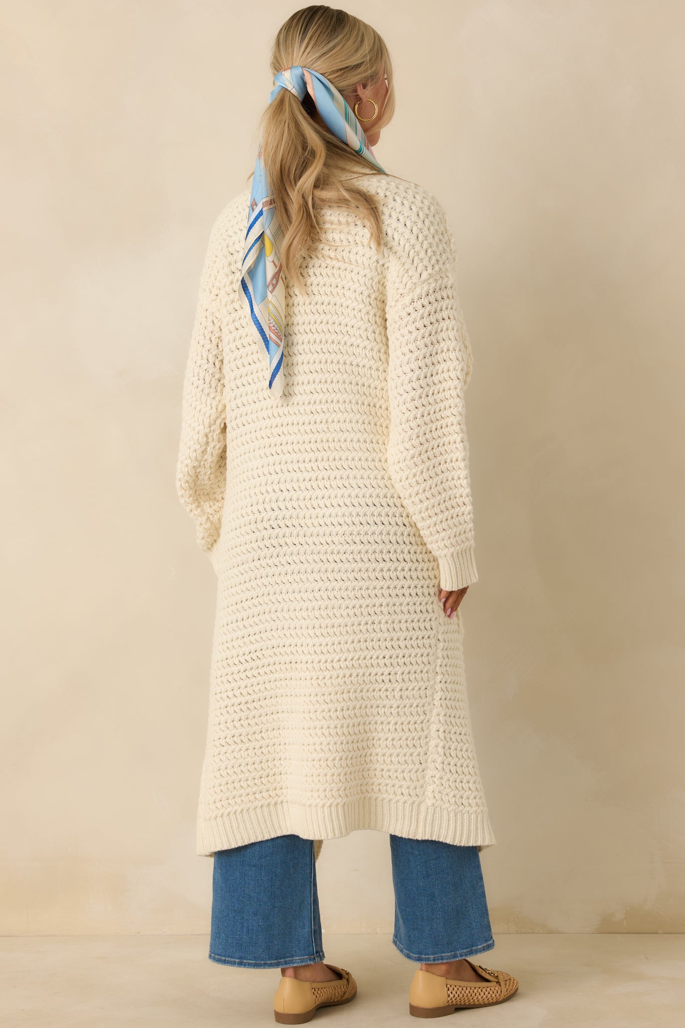 Women's Made For More Cream Knit Duster Cardigan Shirt | Color: White | Size: L | Red Dress Women's Made For More Cream Knit Duster Cardigan Shirt | Color: White | Size: L | Red Dress