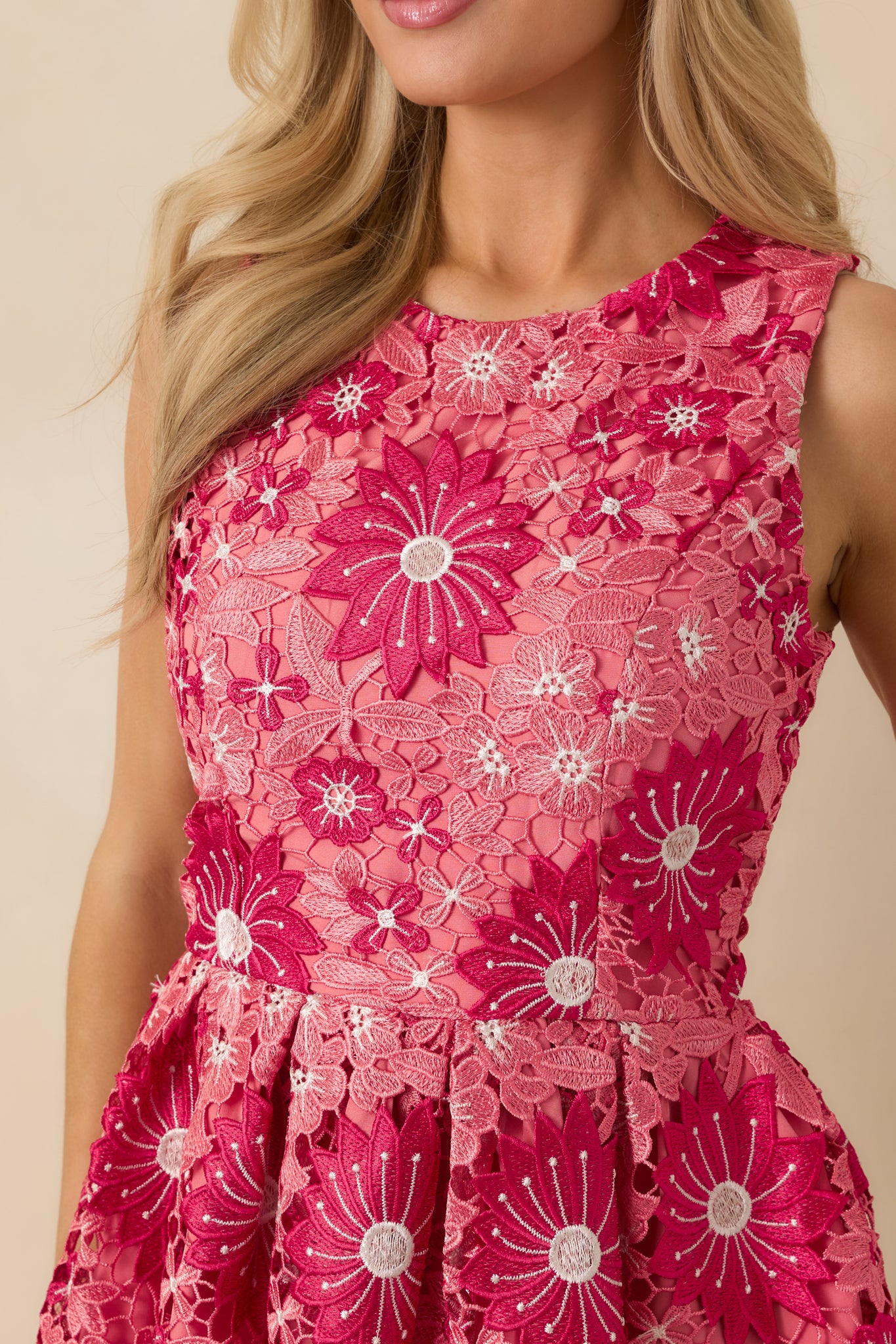 green emerald velvet dress Rose Pink Floral Embroidered Dress - Mini Dresses