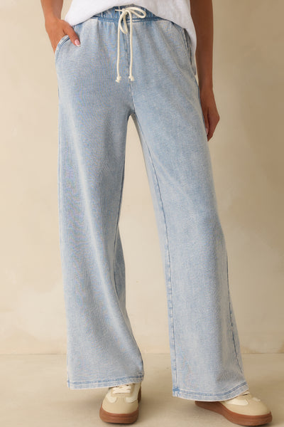 Z Supply Hunter Washed Indigo Knit Denim Pants | Red Dress