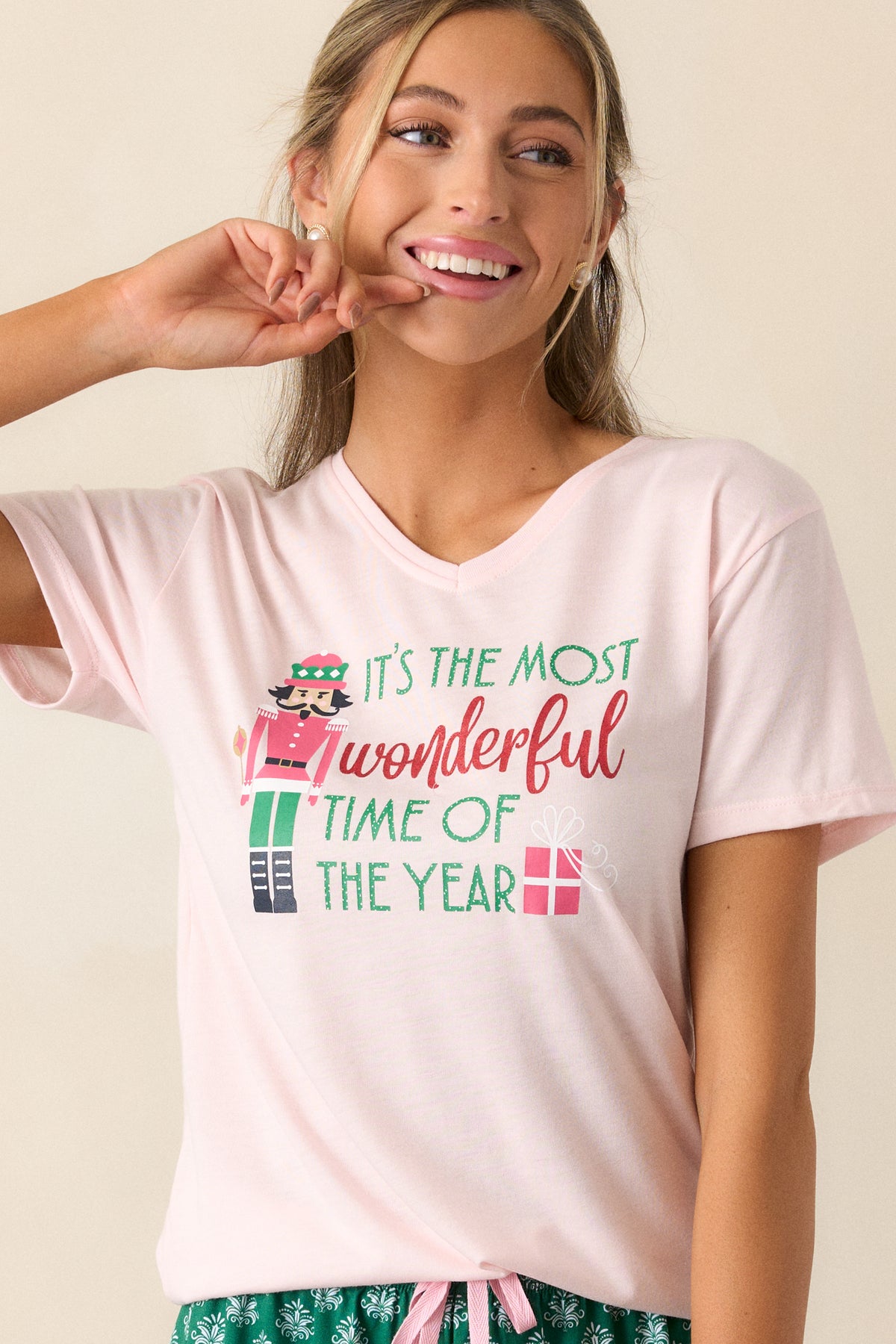 Pink Bed Jacket Pajama Top