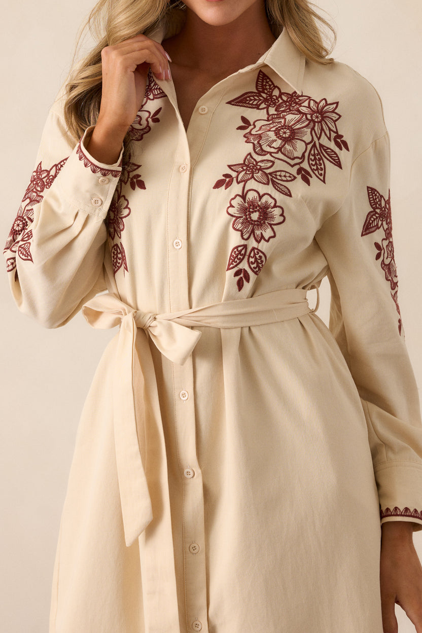 Oatmeal Long Sleeve Sweater Dress main image 1
