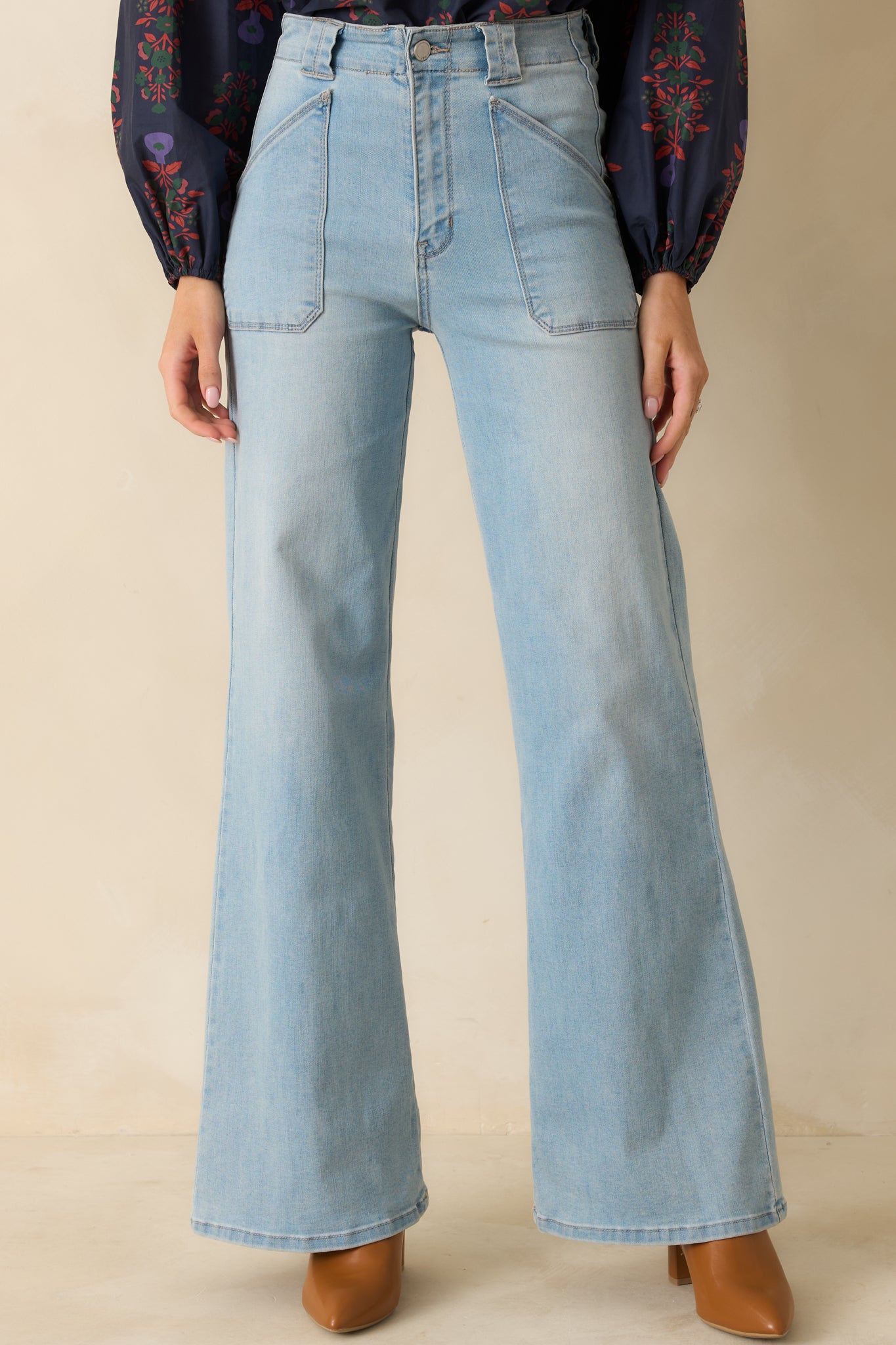 Hazy Days Light Wash Wide Leg Jeans