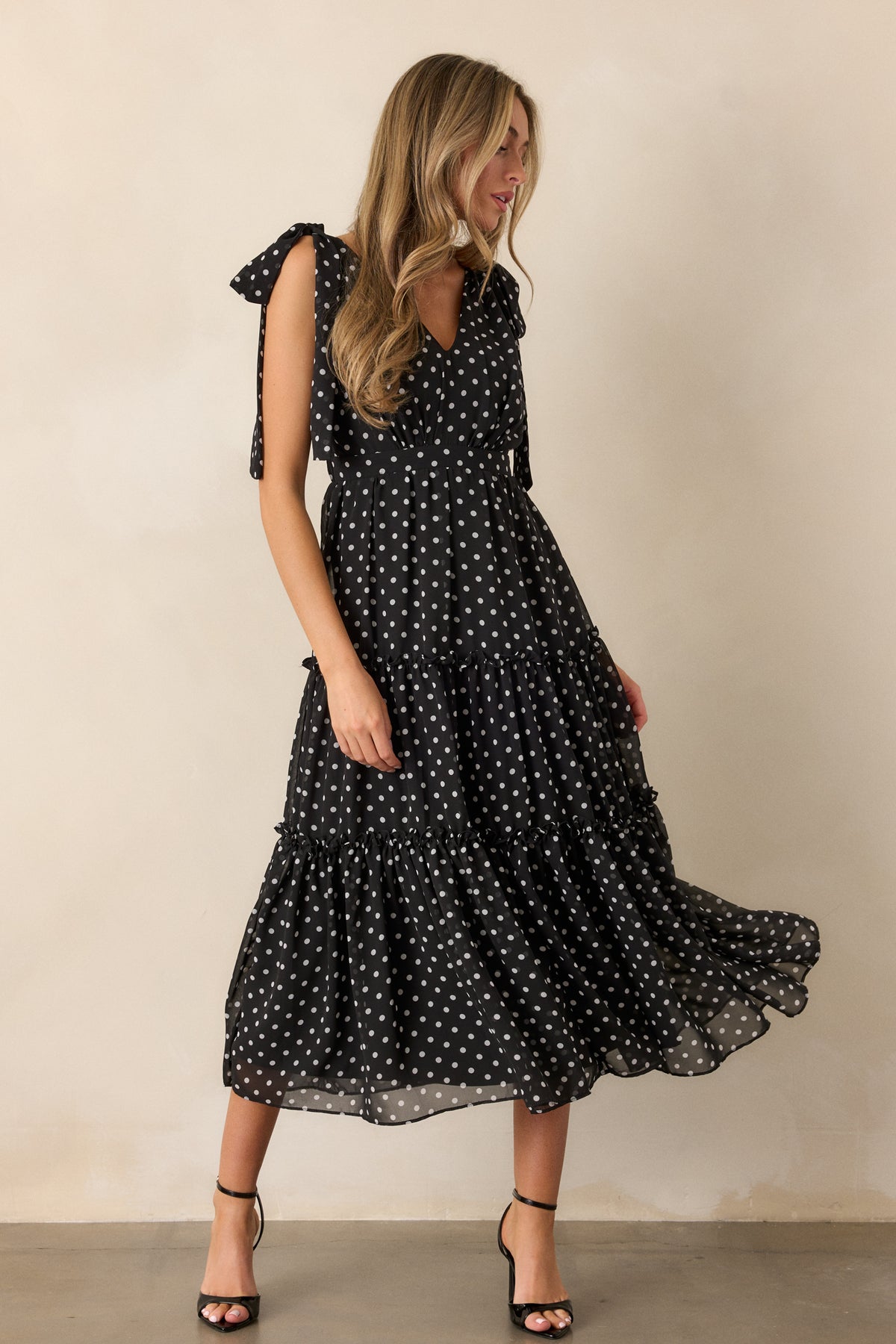 Black Polka Dot Maxi Dress