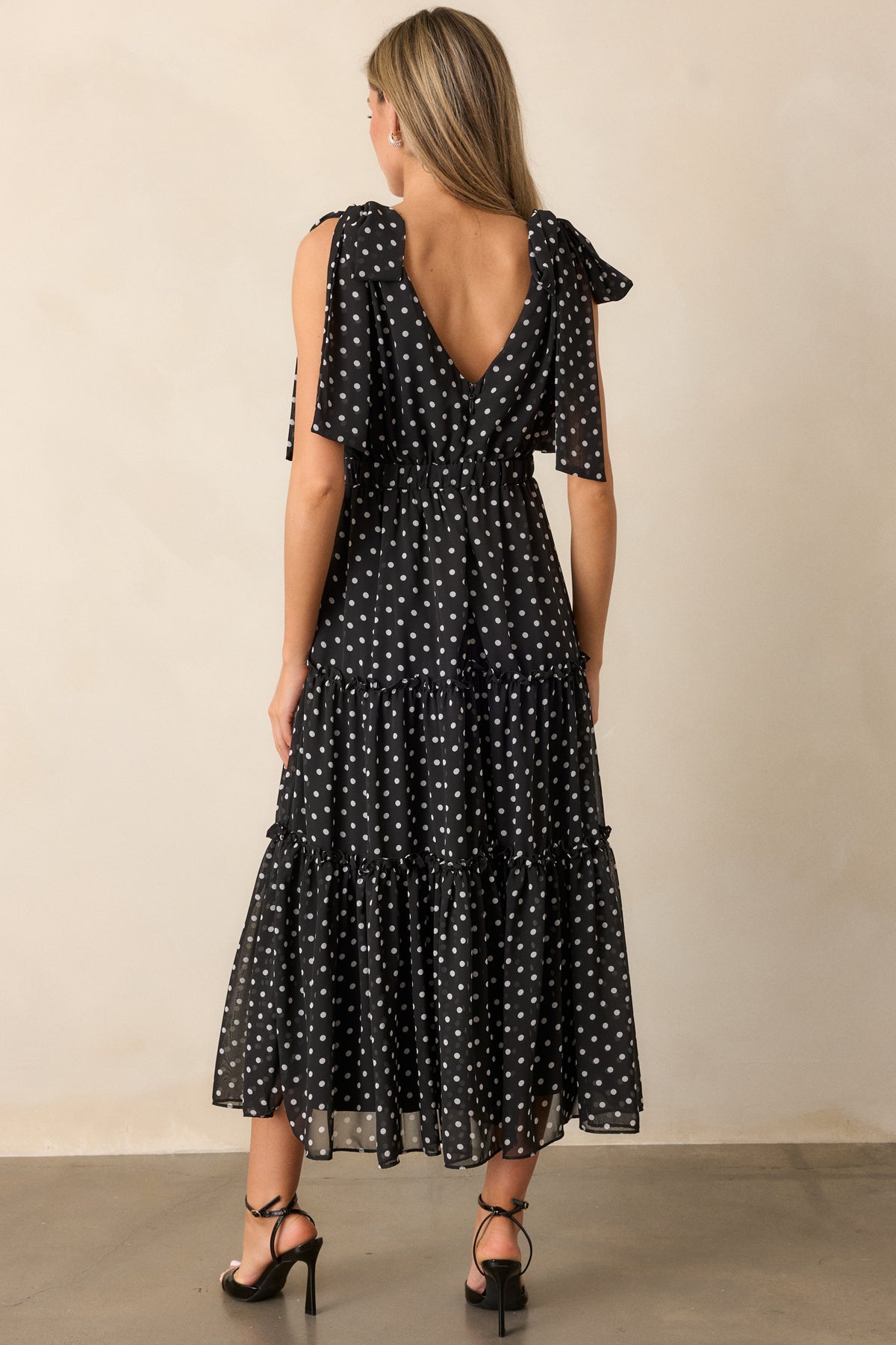 Black Polka Dot Maxi Dress