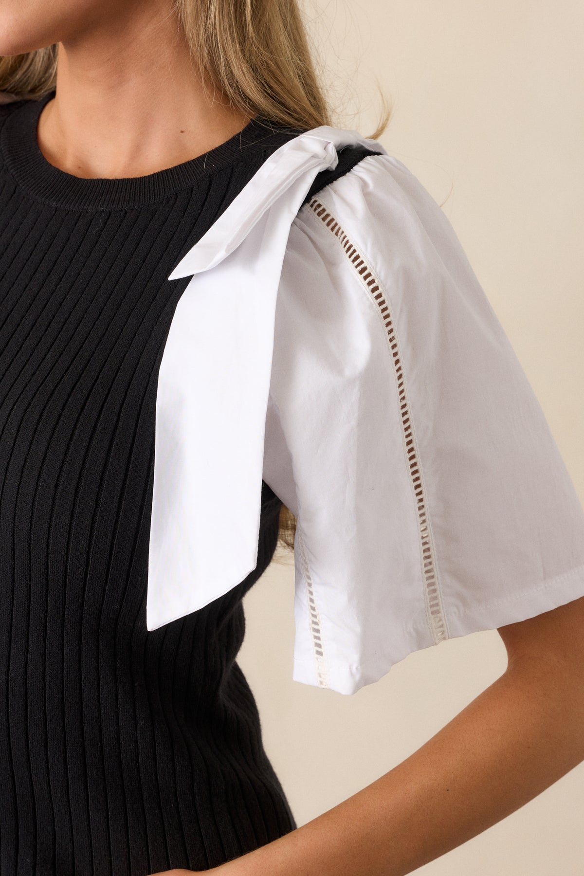 Black & White Layered Sweater Top (S)