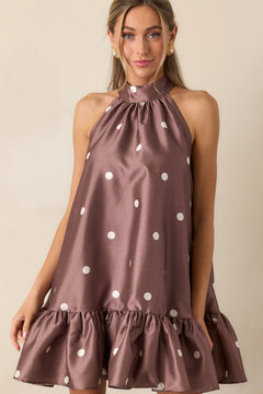 We All Want More Halter Neck Maxi Dress Chocolate