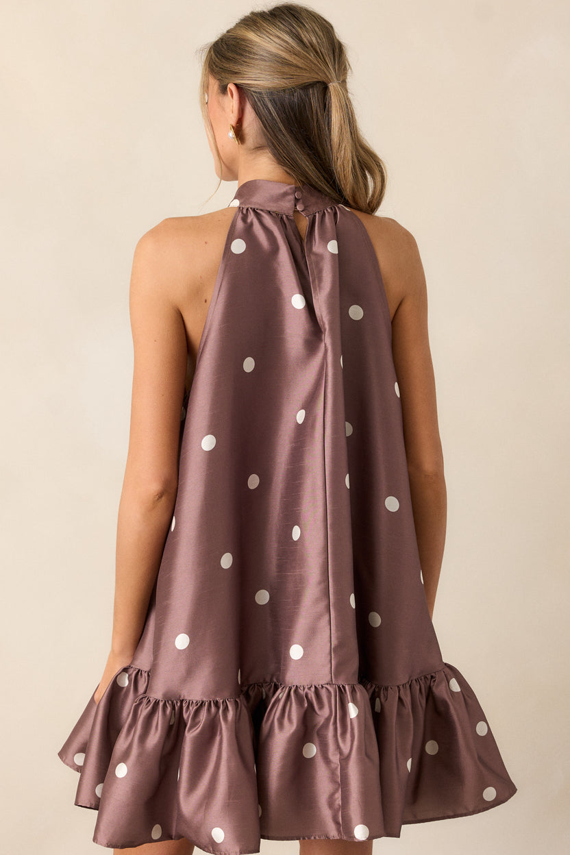 Fall Soirée Ruffle Mini Dress- Chocolate