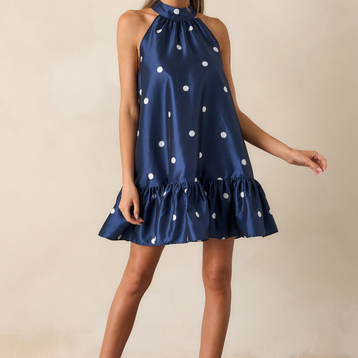 10-30- Ans Dotsloevner FORMED MINI DRESS NAVY