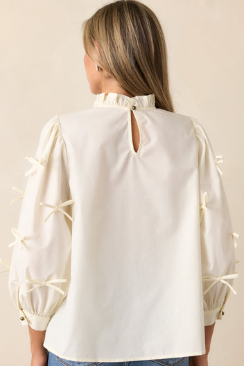 Ivory Blossom Bow Top main image 1