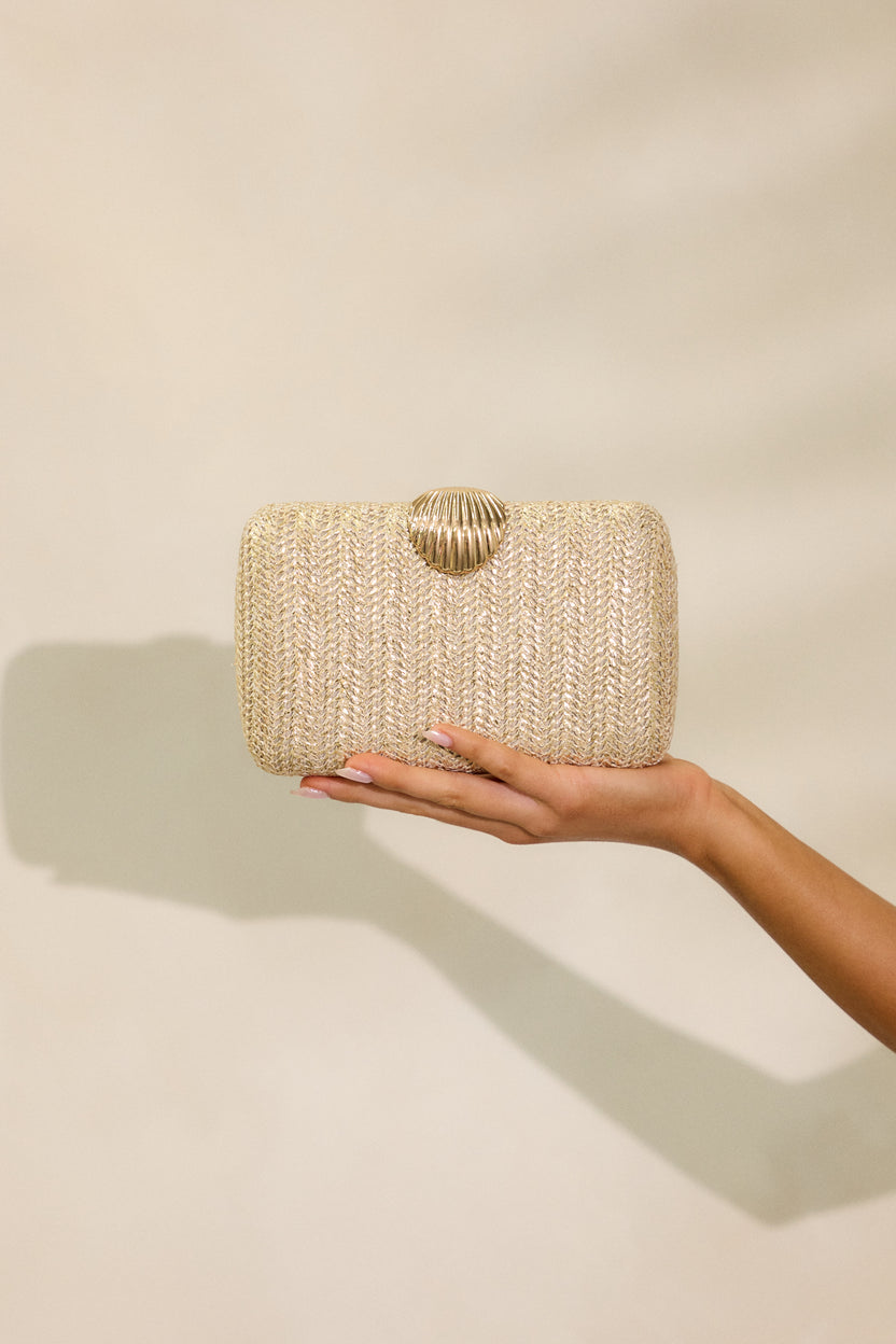 Goldtone And Red Clutch With Tassel main image 0