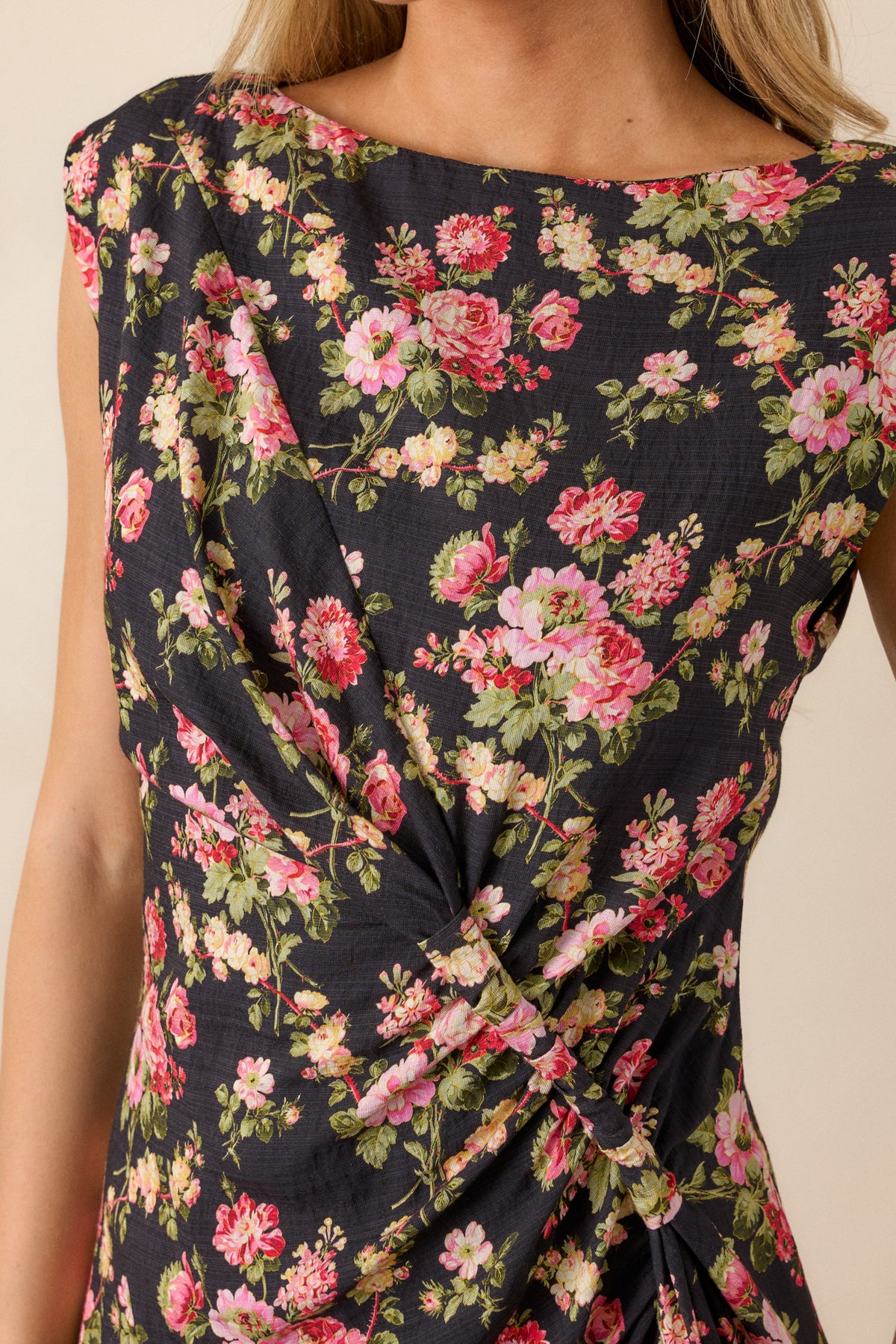 Black Floral Mini Dress