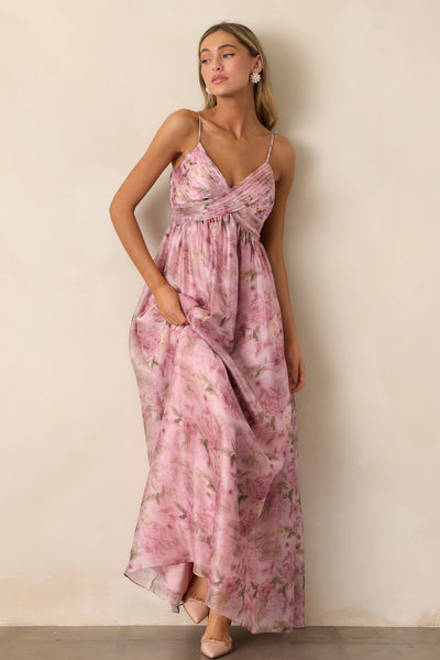 Pink Floral Maxi Dress - All Dresses | Red Dress