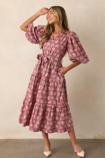 April Dress Sangria Floral
