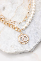3 Time Is Valuable Gold & Pearl Necklace at reddress.com