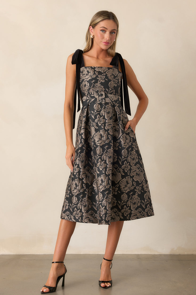 Amery Floral Jacquard Midi Dress