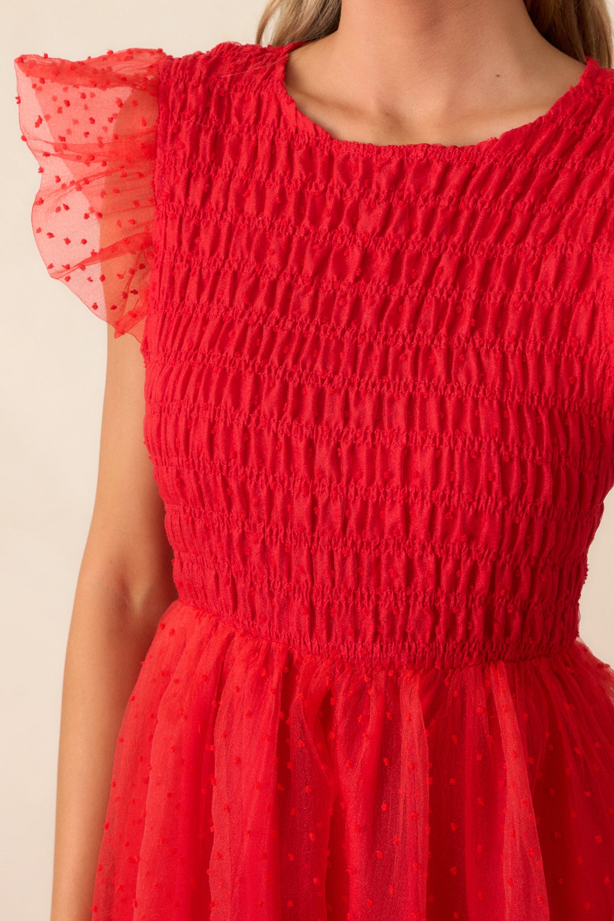 Red Polka Dot Midi Dress - All Dresses | Red Dress