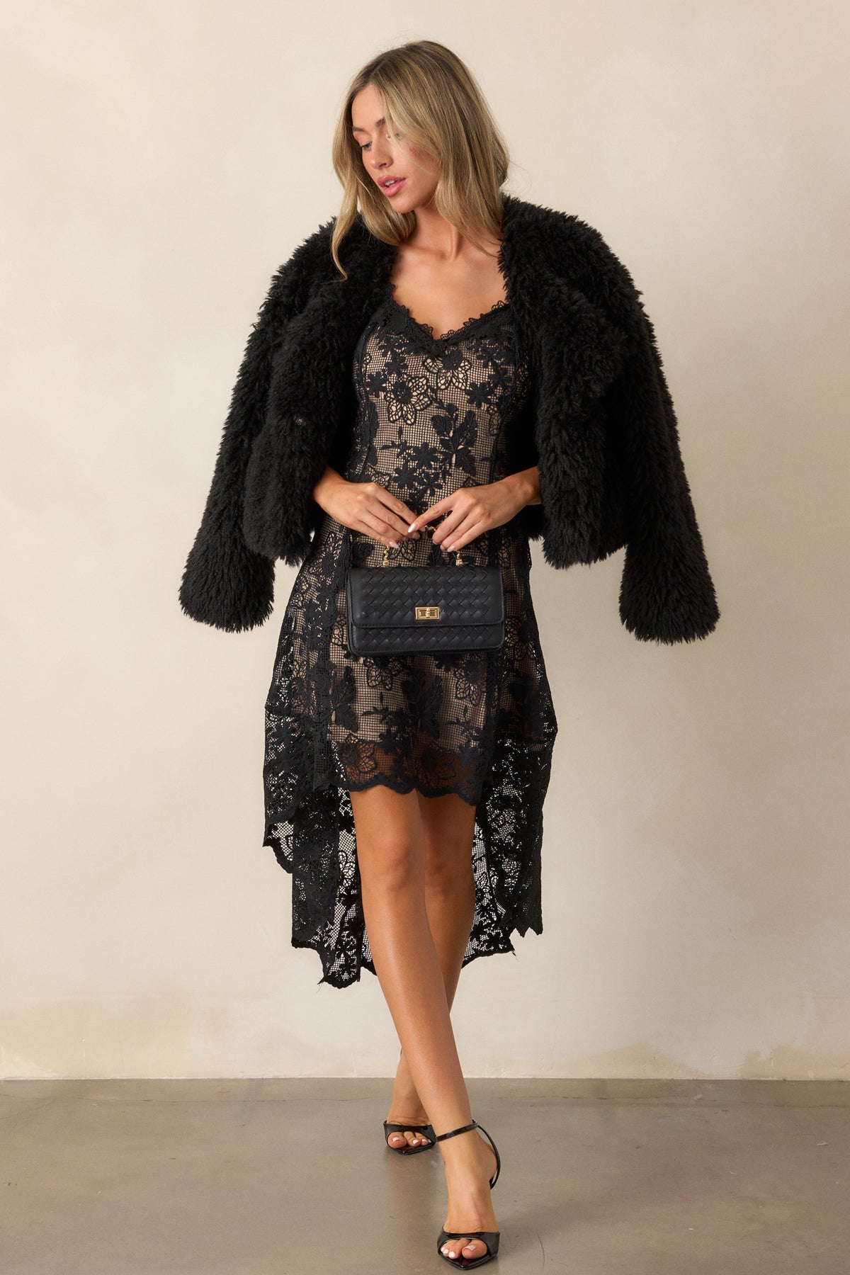 Cream High Low Lace Dress