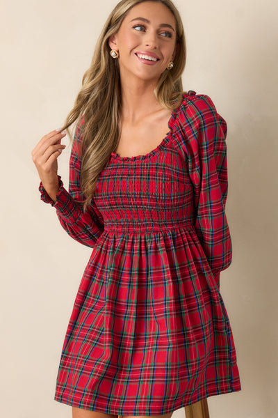 fitted lace wedding dress Seasons Keep Changing Flannel Dress In Red