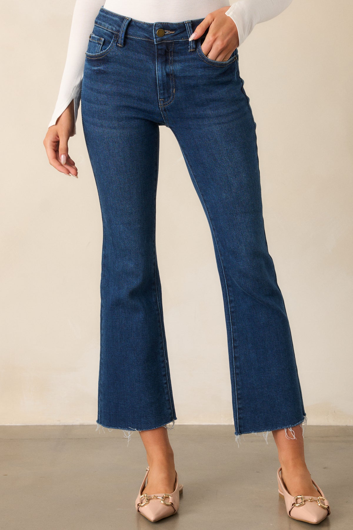 Wash Cropped Flare Jeans