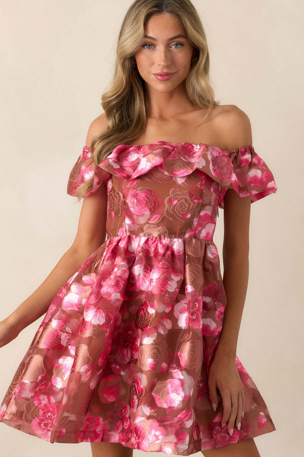 somebody to love mini dress Someone To Love Camel Jacquard Mini Dress