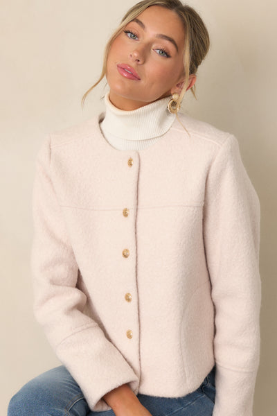 Ivory Bouclé Jacket - All Outerwear | Red Dress