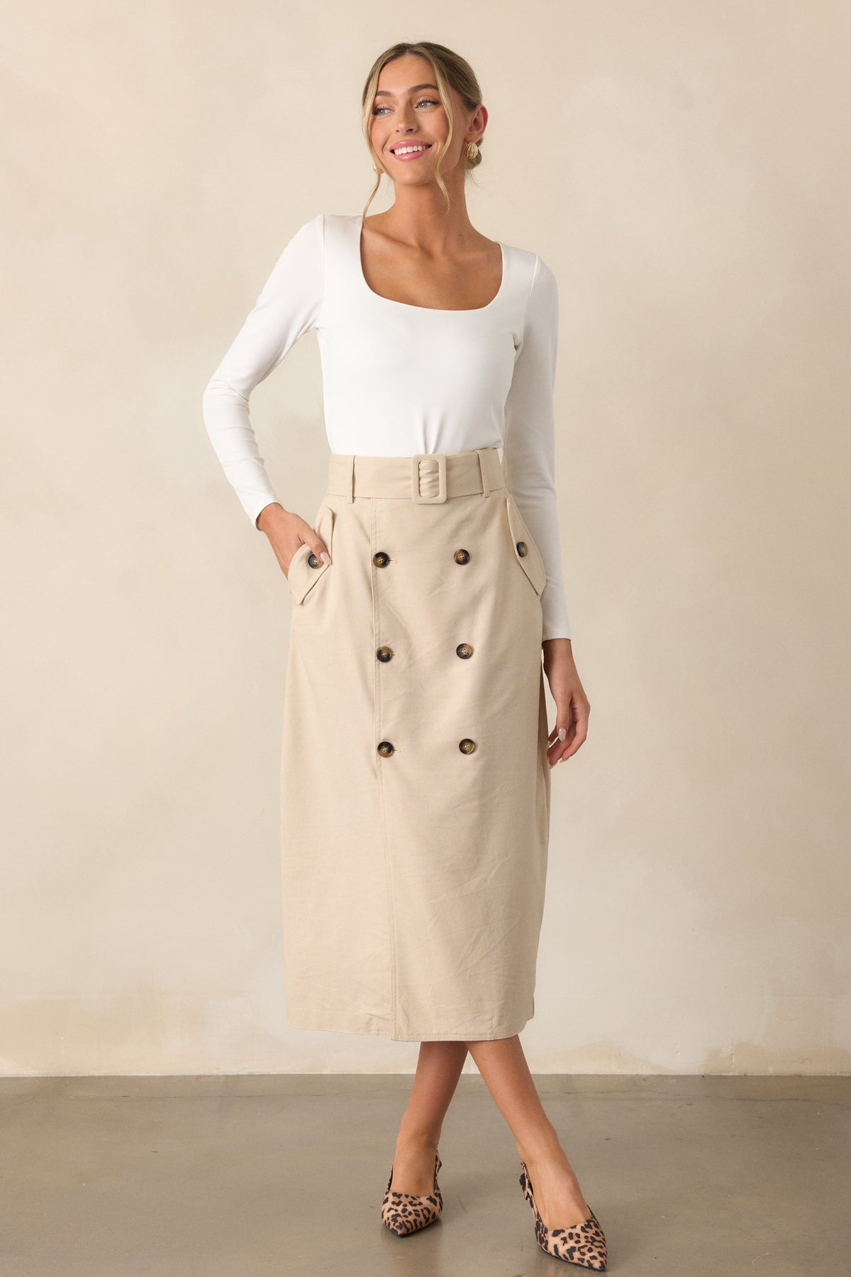 Como Maxi Skirt - Beige main image 1